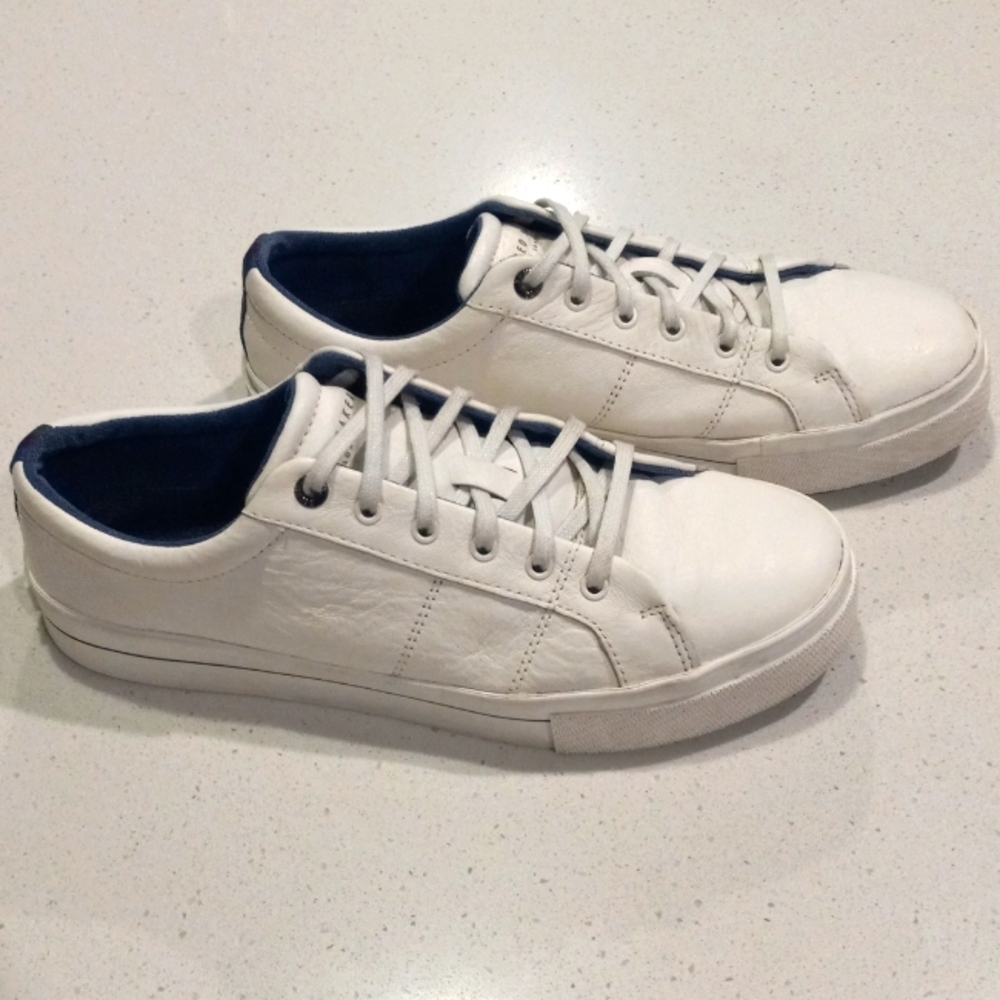 Ted Baker Ephran Mens Classic White Lace-Up Leather Sneakers (Size: 9)